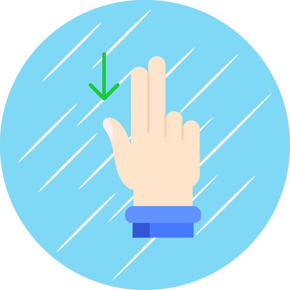 Two Fingers Down Flat Blue Circle Icon vector