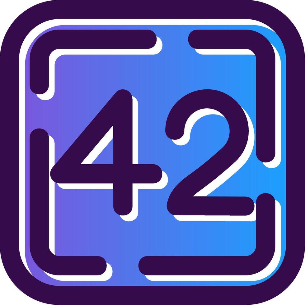 Forty Two Gradient Filled Icon vector