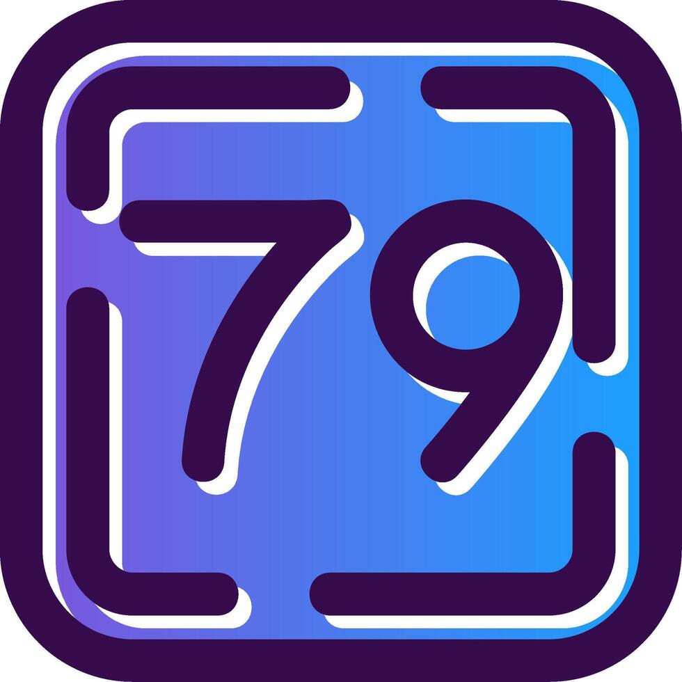 Seventy Nine Gradient Filled Icon vector
