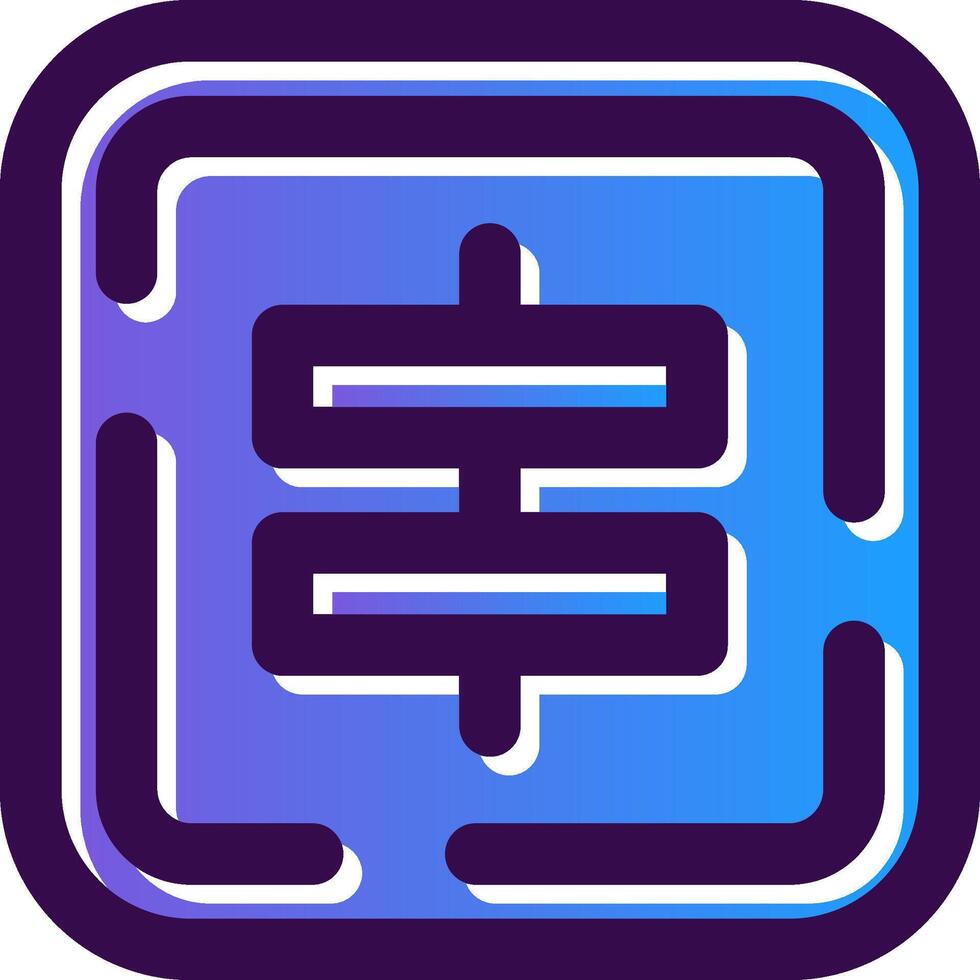 Center alignment Gradient Filled Icon vector