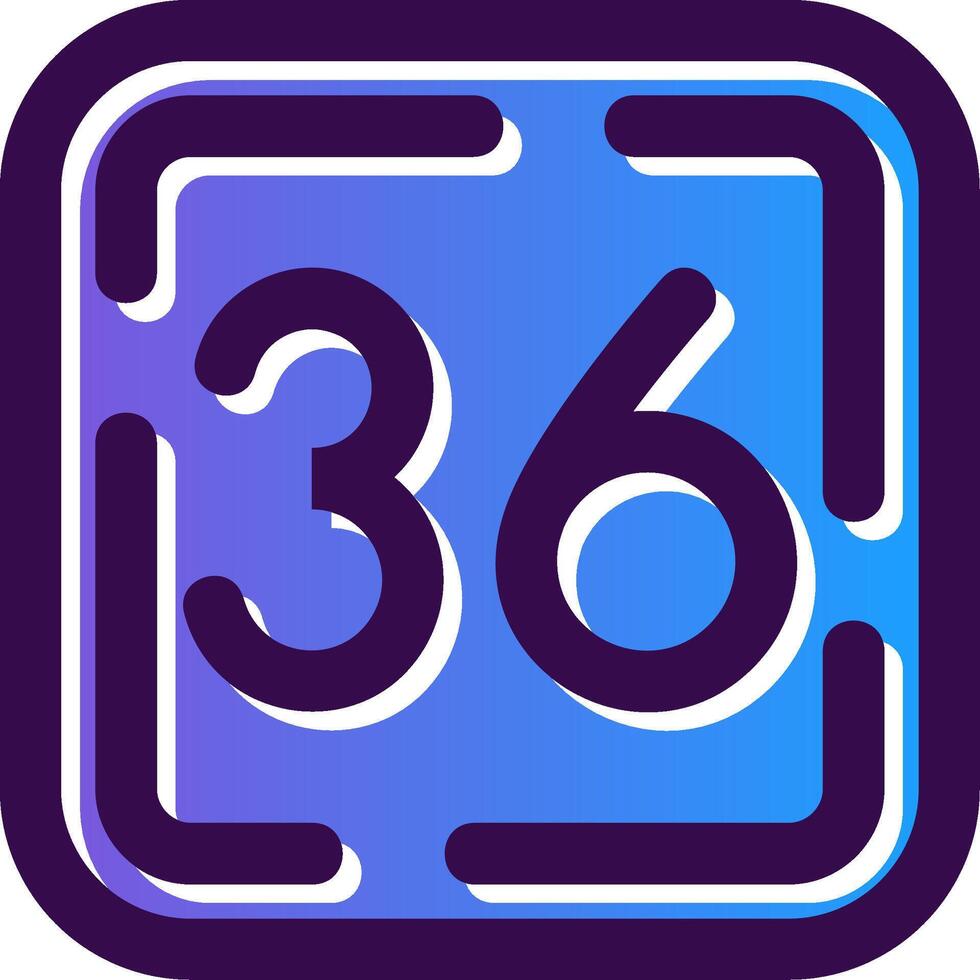 Thirty Six Gradient Filled Icon vector