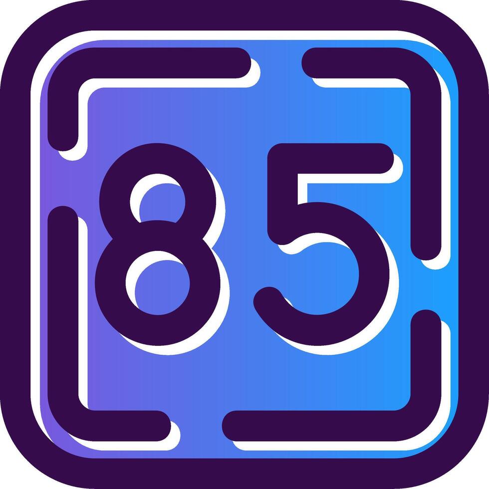Eighty Five Gradient Filled Icon vector