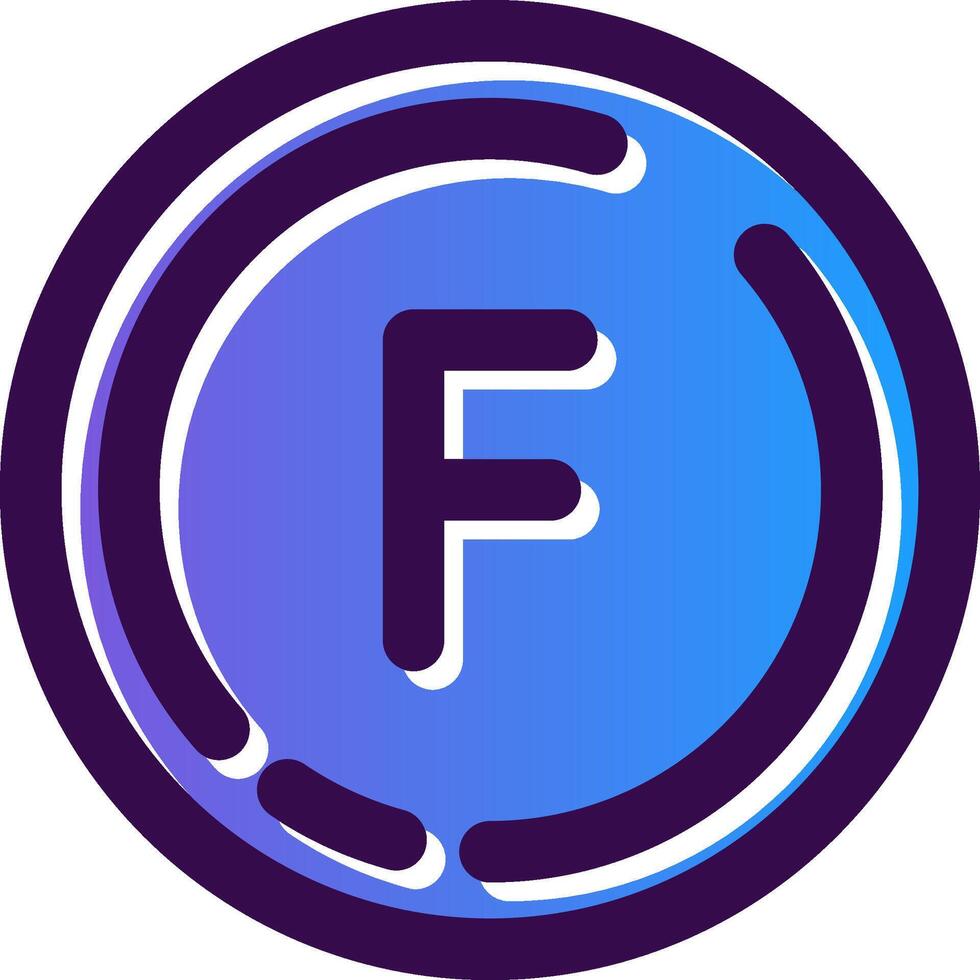 Letter f Gradient Filled Icon vector