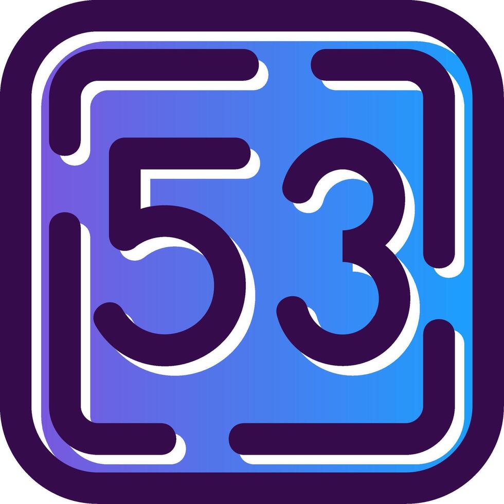 Fifty Three Gradient Filled Icon vector