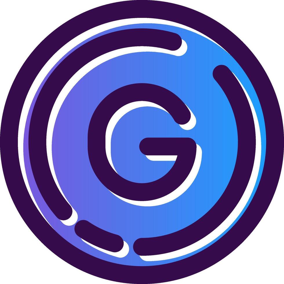 Letter g Gradient Filled Icon vector