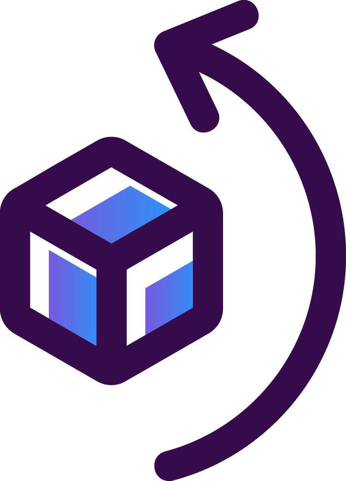 Rotate left Gradient Filled Icon vector