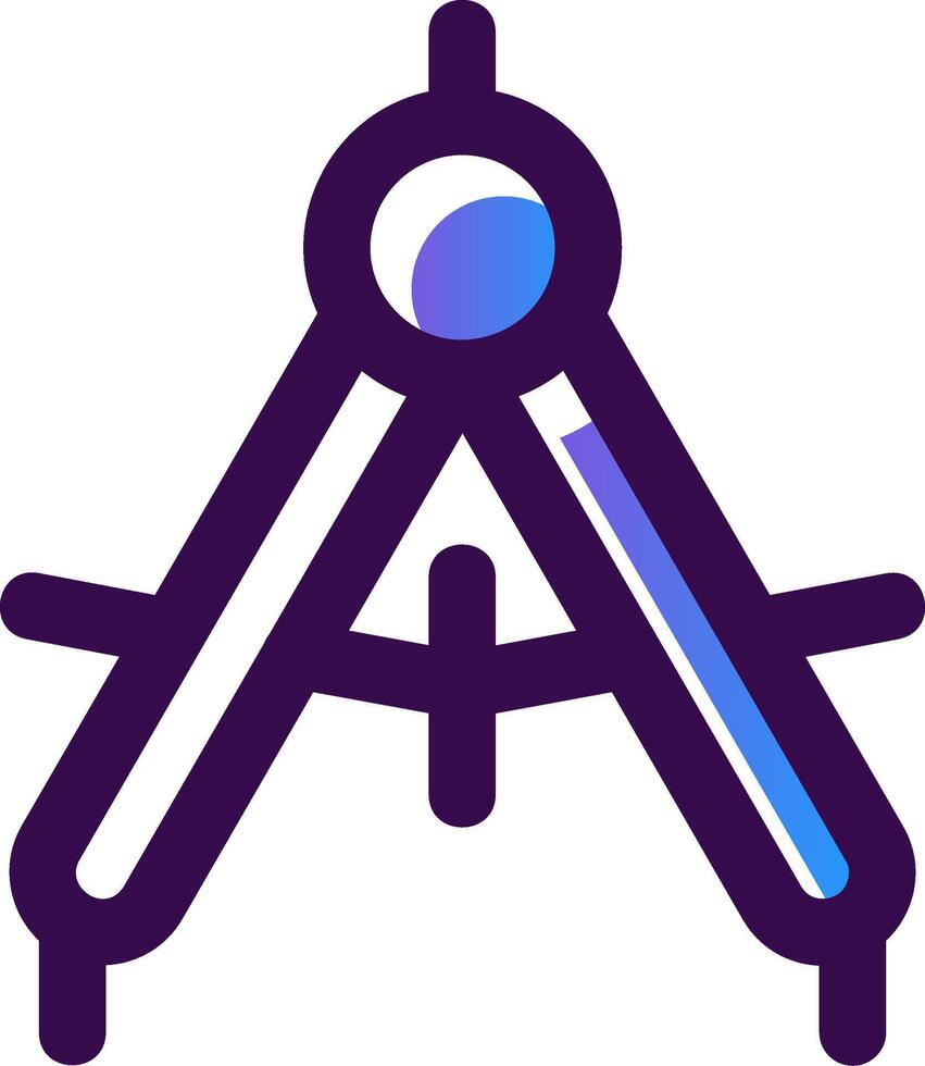 Drawing compass Gradient Filled Icon vector