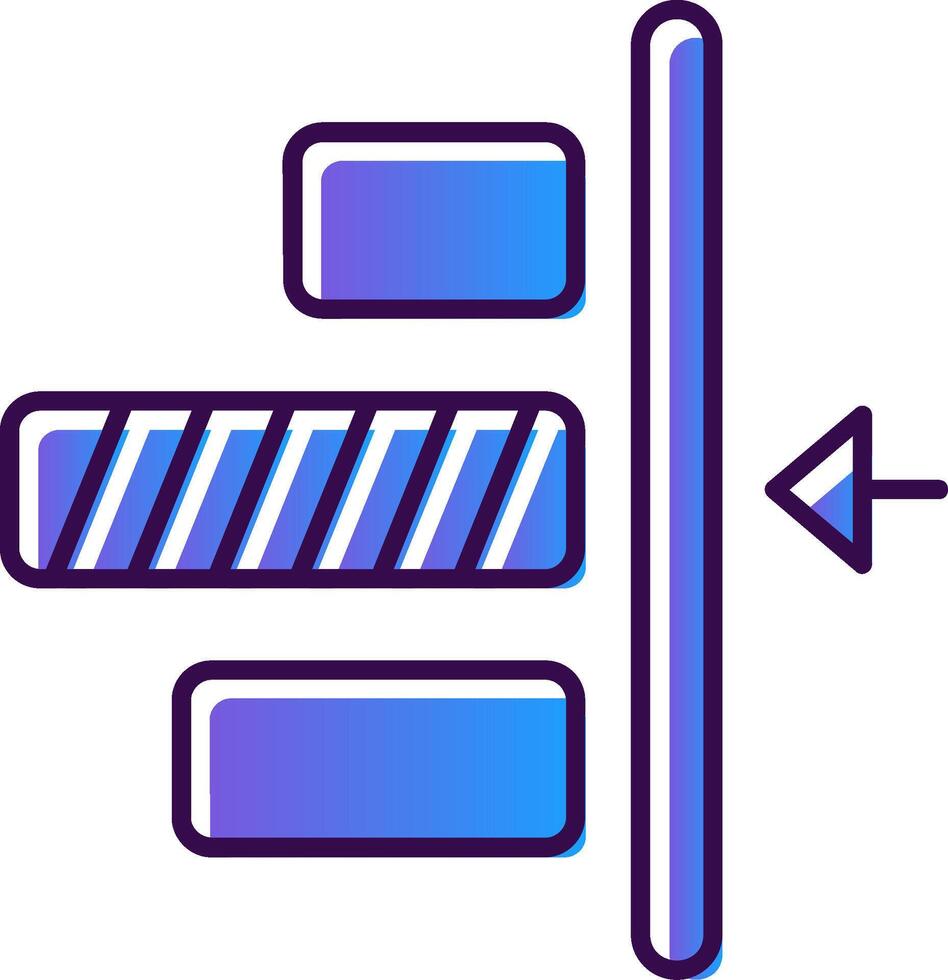 Derecha alineación degradado lleno icono vector