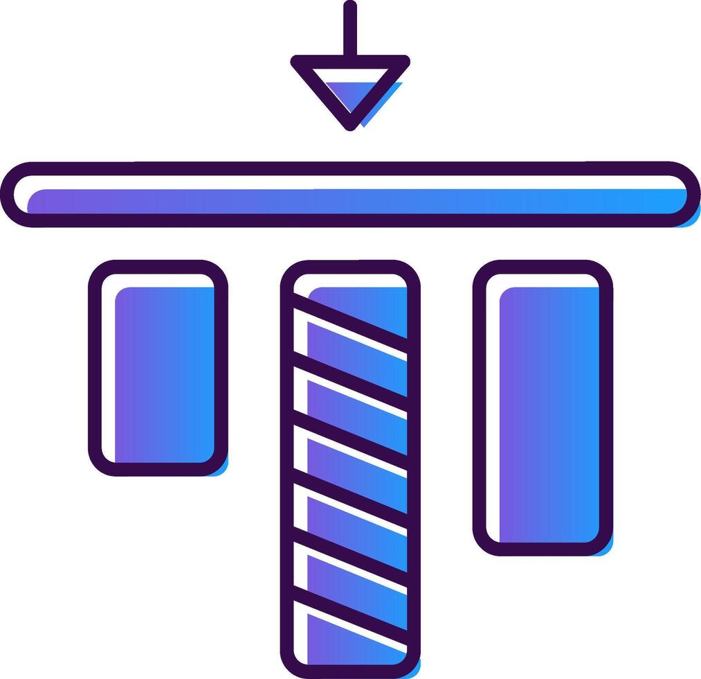 Top alignment Gradient Filled Icon vector