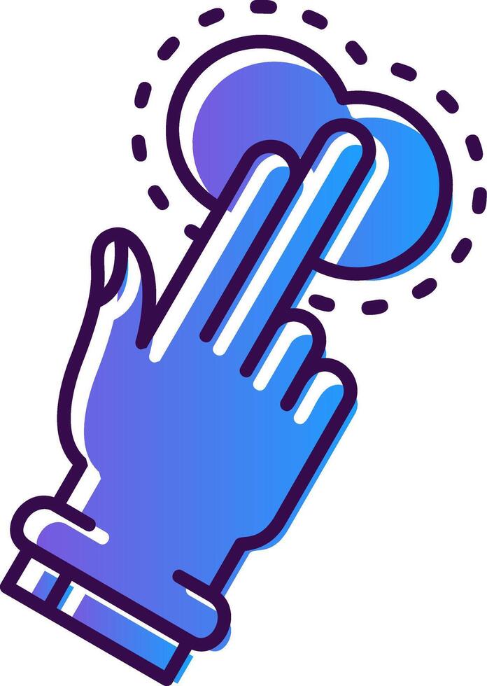 Two Fingers Tap Gradient Filled Icon vector