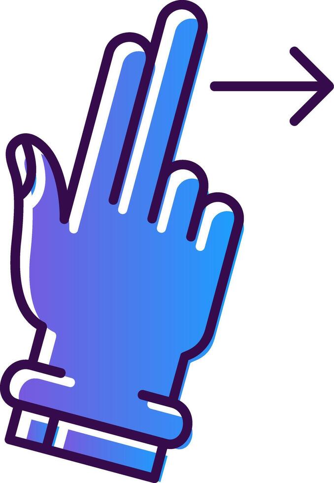 Two Fingers Right Gradient Filled Icon vector