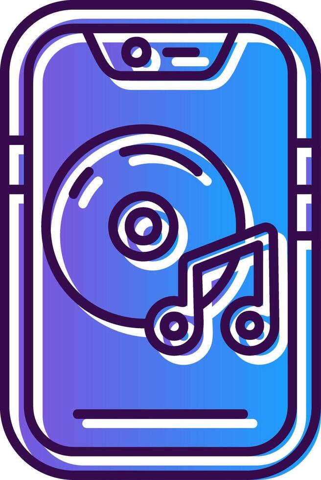 Music player Gradient Filled Icon vector