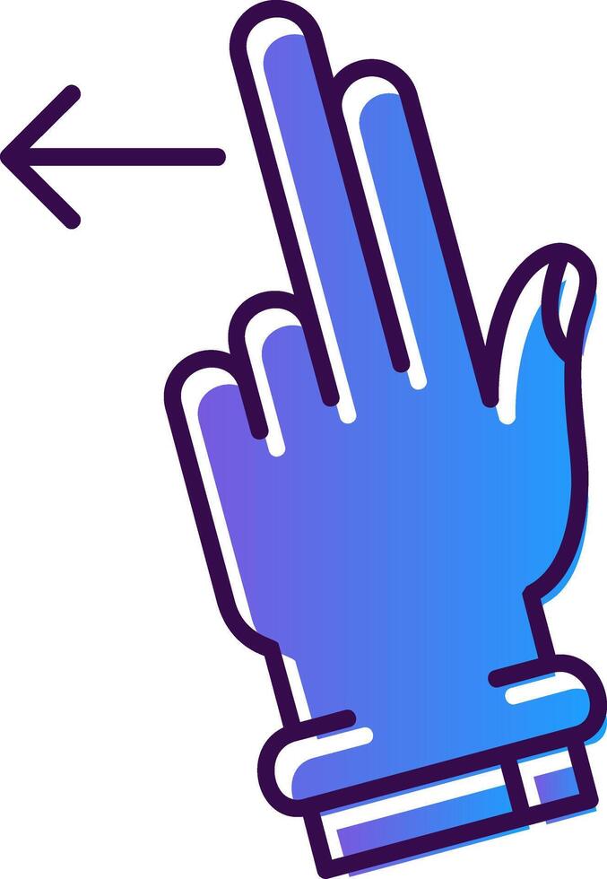 Two Fingers Left Gradient Filled Icon vector