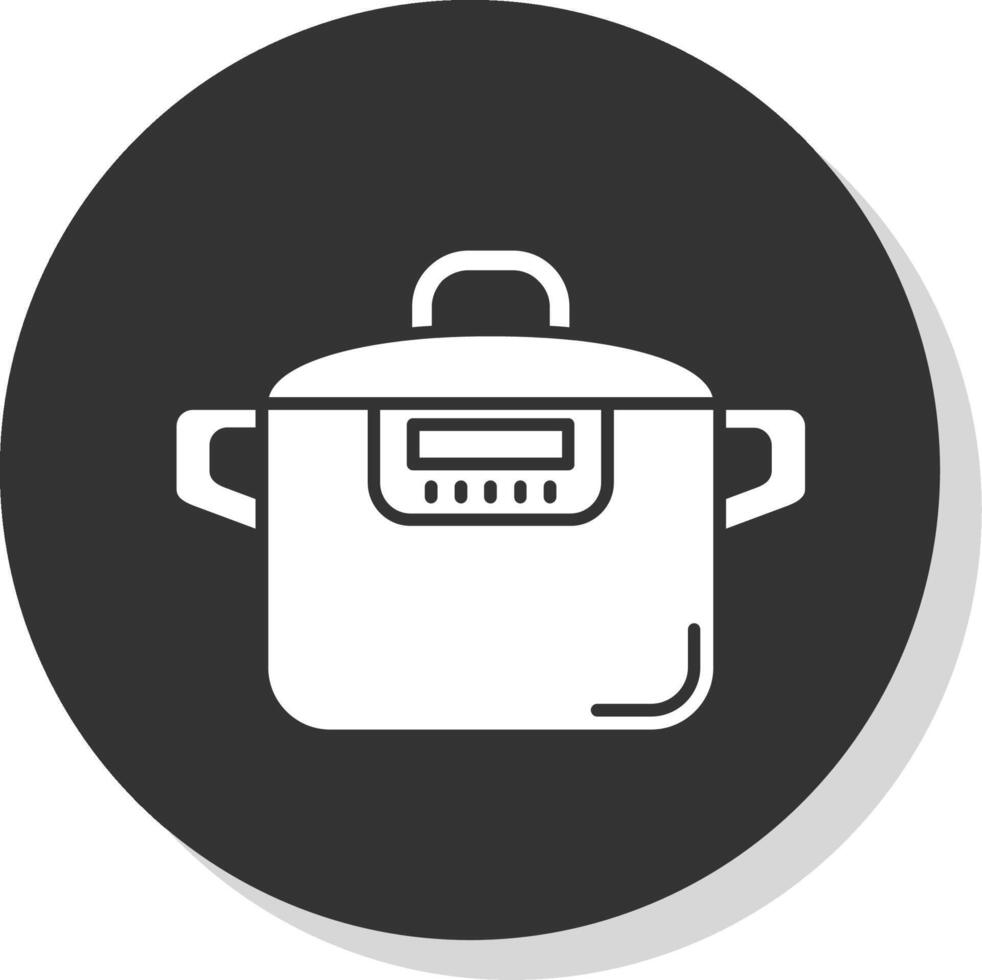 Pressure cooker Glyph Grey Circle Icon vector