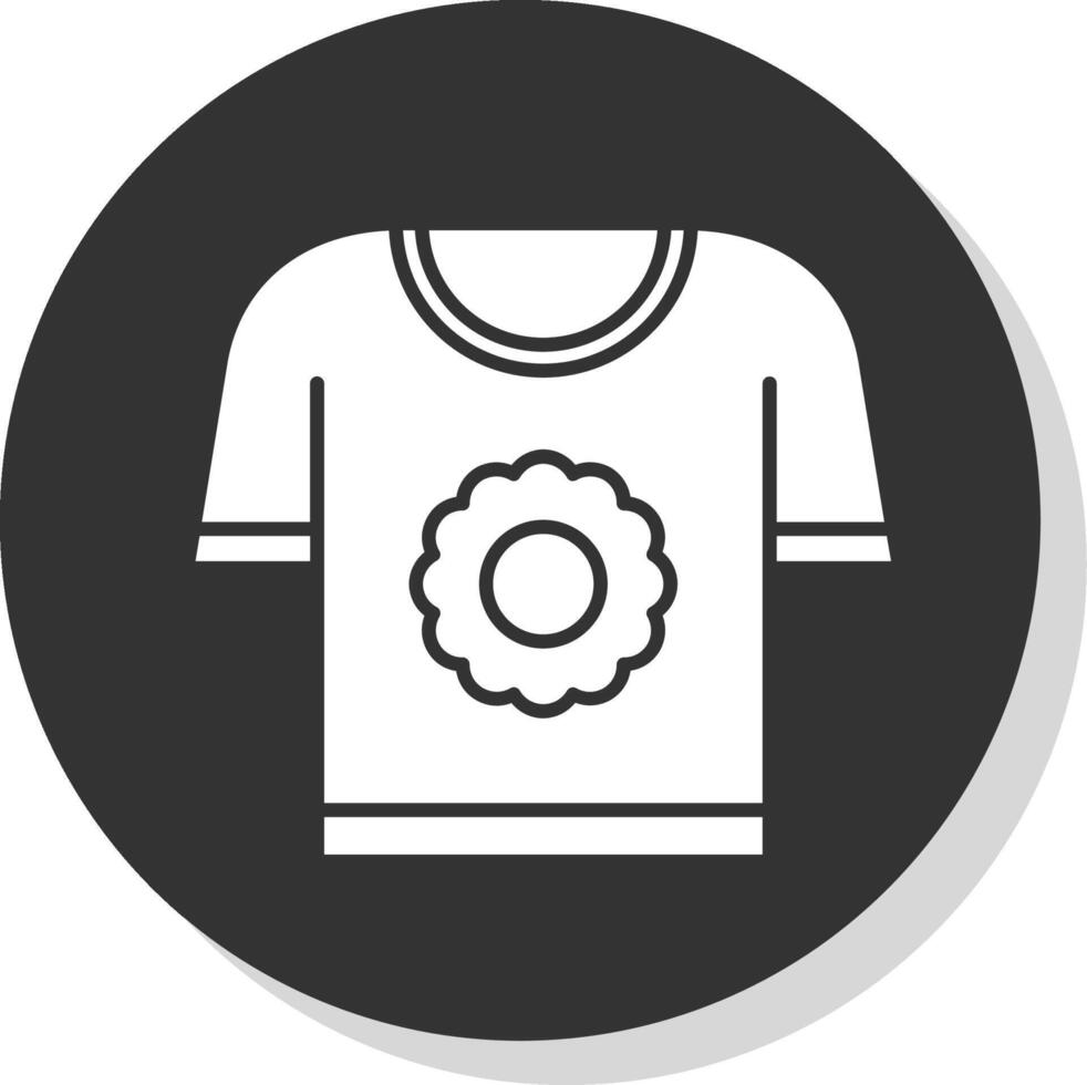 T shirt Glyph Grey Circle Icon vector