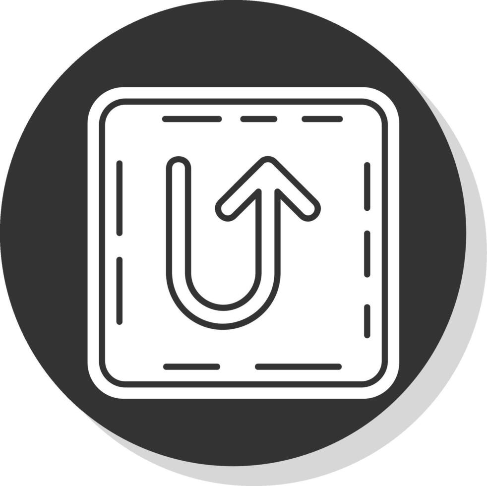 U turn Glyph Grey Circle Icon vector