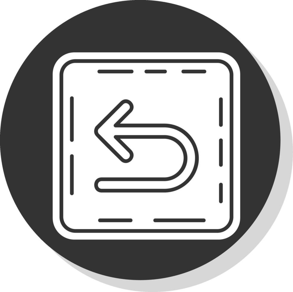 U turn Glyph Grey Circle Icon vector