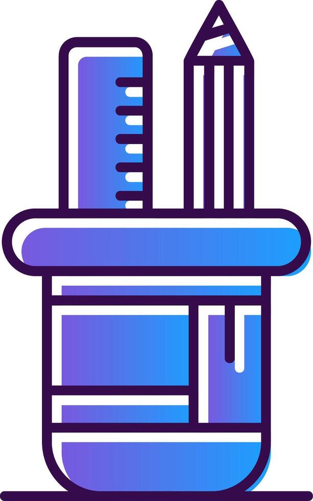 Pencil holder Gradient Filled Icon vector