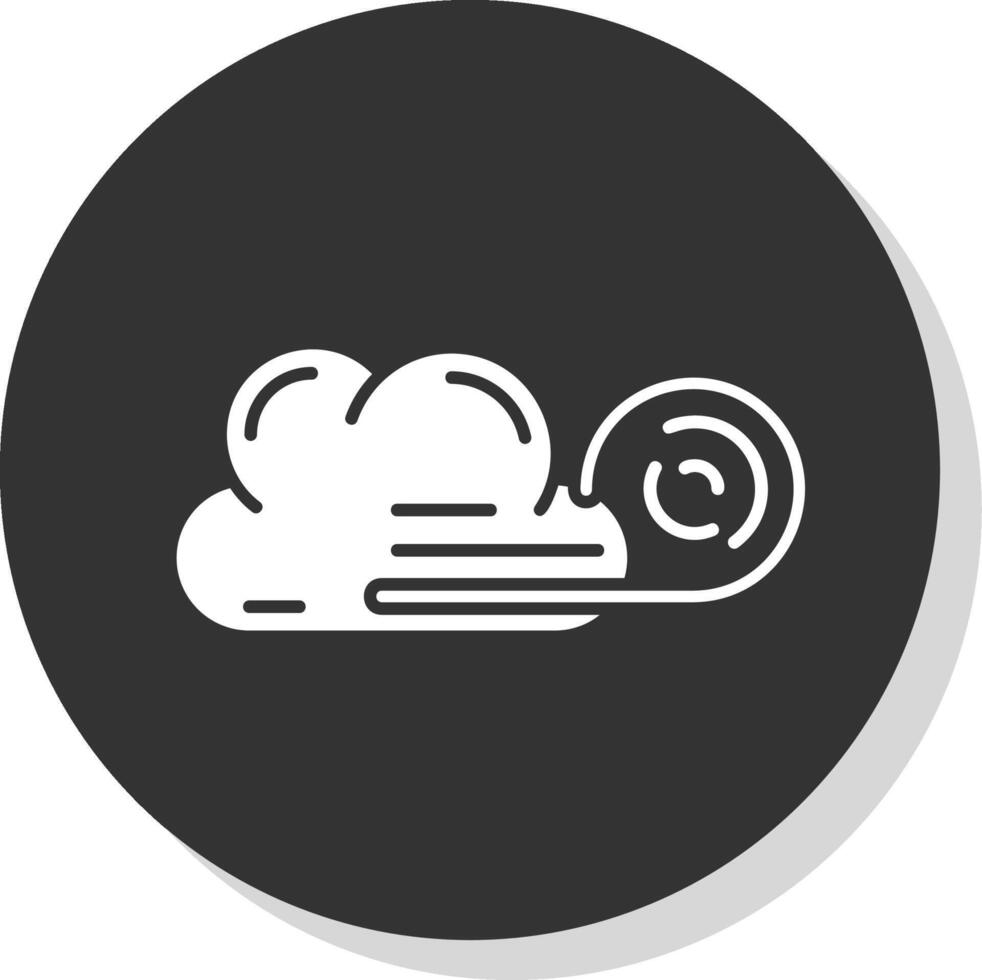 Wind cloud Glyph Grey Circle Icon vector