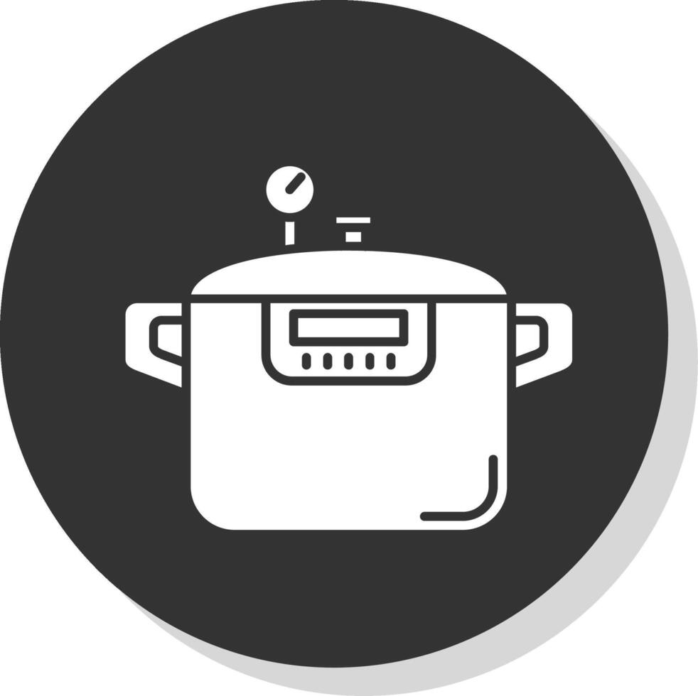 Pressure cooker Glyph Grey Circle Icon vector