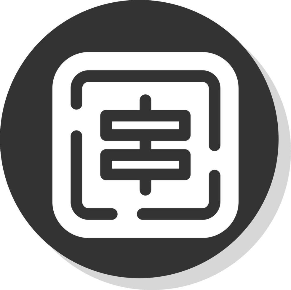 Center alignment Glyph Grey Circle Icon vector