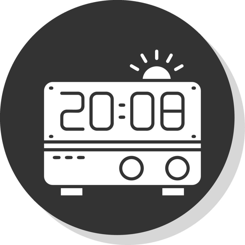 Alarm clock Glyph Grey Circle Icon vector