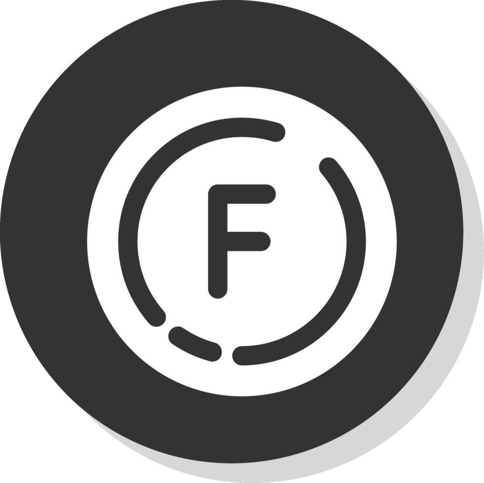 Letter f Glyph Grey Circle Icon vector