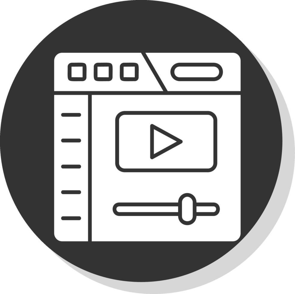 Video player Glyph Grey Circle Icon vector
