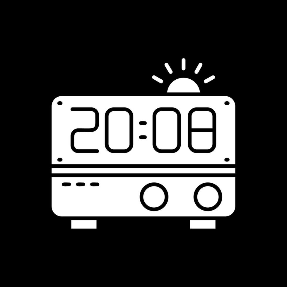 Alarm clock Glyph Inverted Icon vector