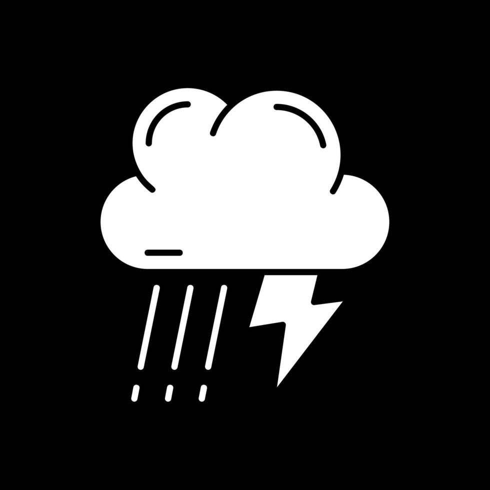 Thunder strom Glyph Inverted Icon vector