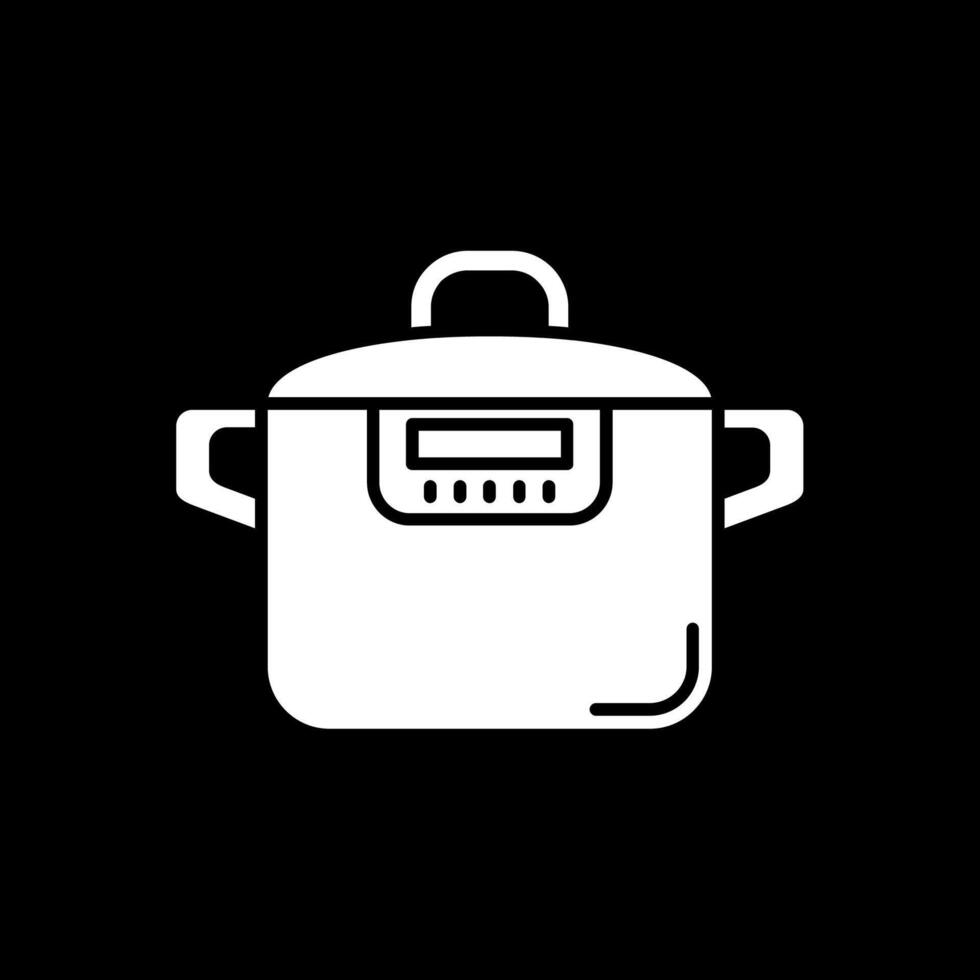 Pressure cooker Glyph Inverted Icon vector