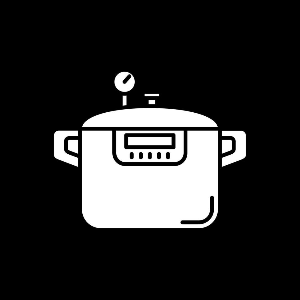 Pressure cooker Glyph Inverted Icon vector
