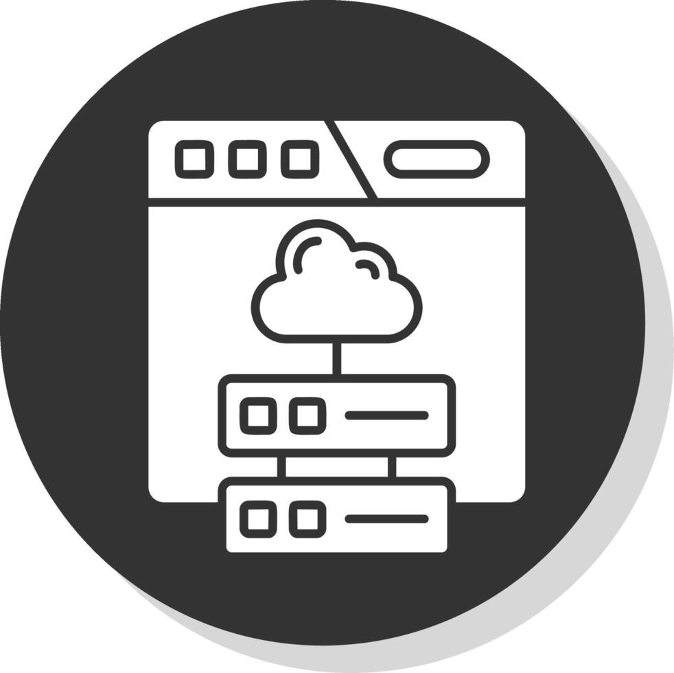 Cloud storage Glyph Grey Circle Icon vector