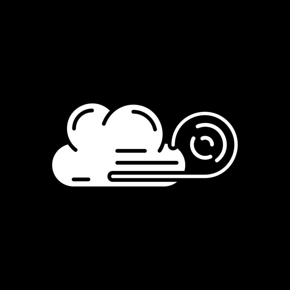 Wind cloud Glyph Inverted Icon vector