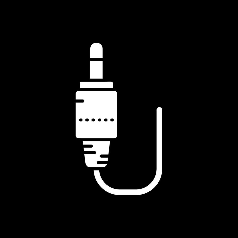audio cable glifo invertido icono vector