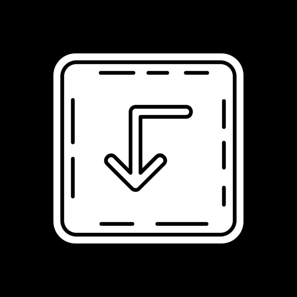 Turn down Glyph Inverted Icon vector