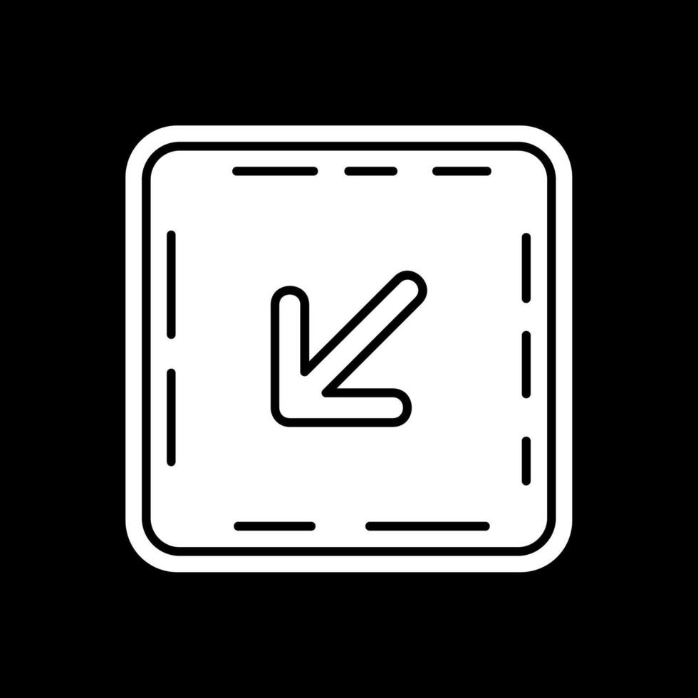 Down left arrow Glyph Inverted Icon vector