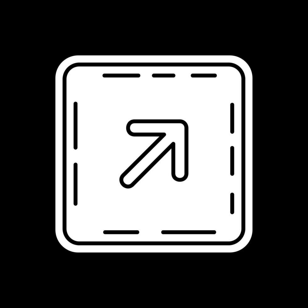 Up right arrow Glyph Inverted Icon vector