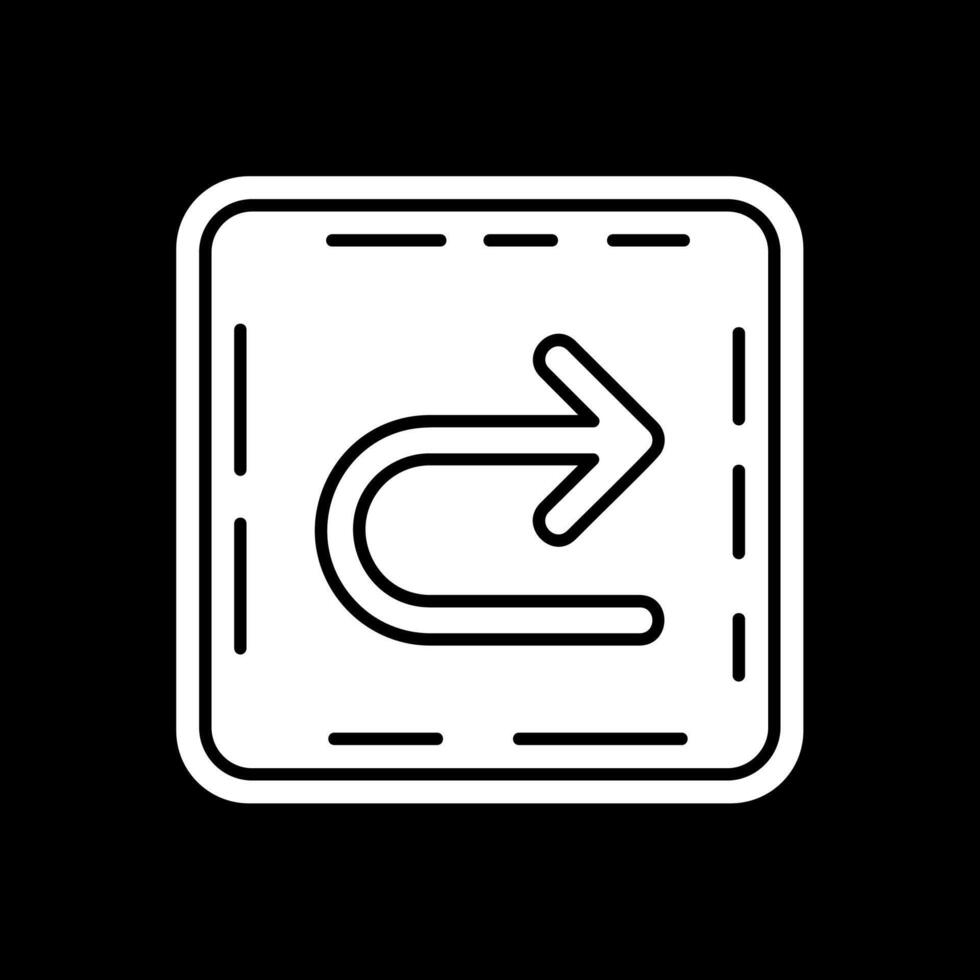 U turn Glyph Inverted Icon vector