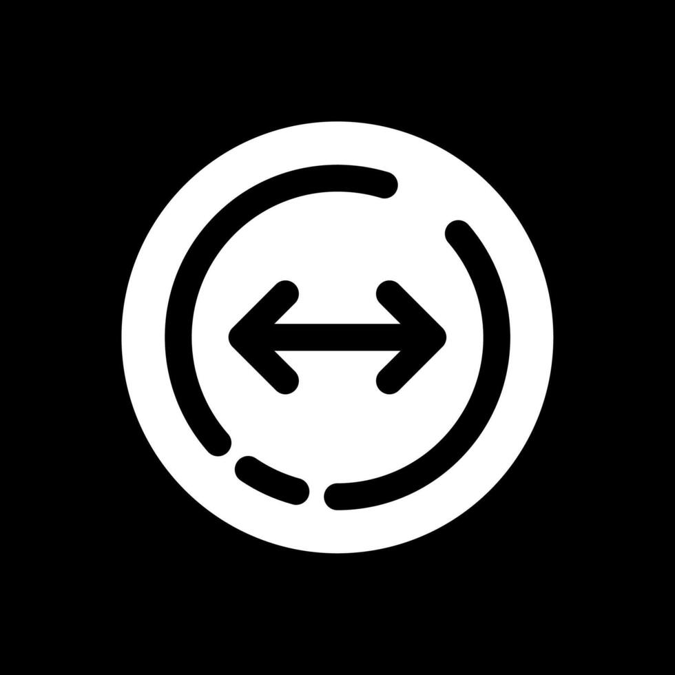 izquierda y Derecha flecha glifo invertido icono vector