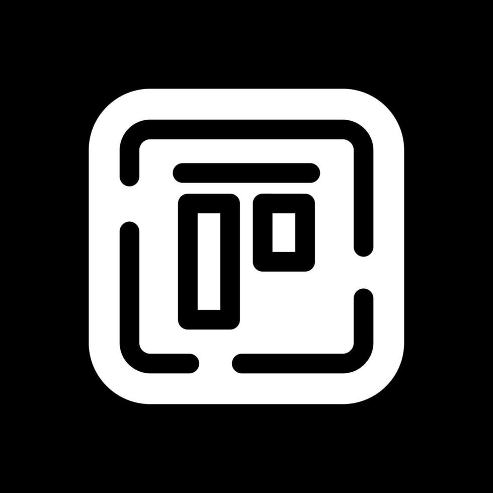 Top alignment Glyph Inverted Icon vector