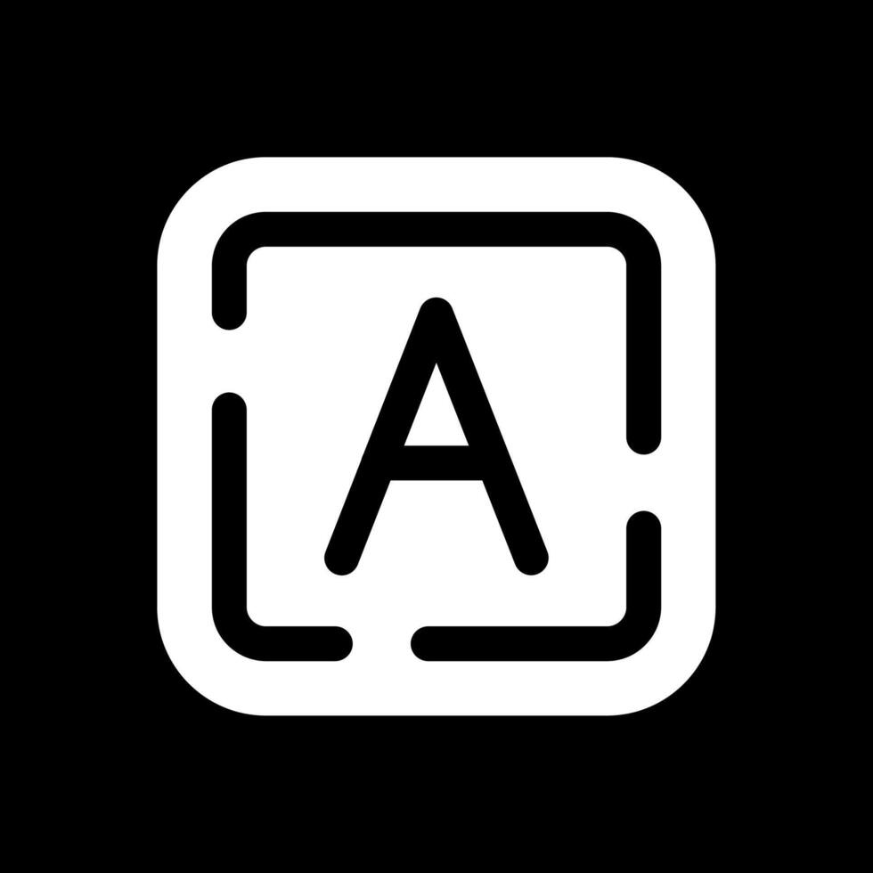 Letter a Glyph Inverted Icon vector