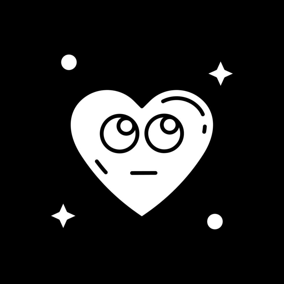 Rolling eyes Glyph Inverted Icon vector