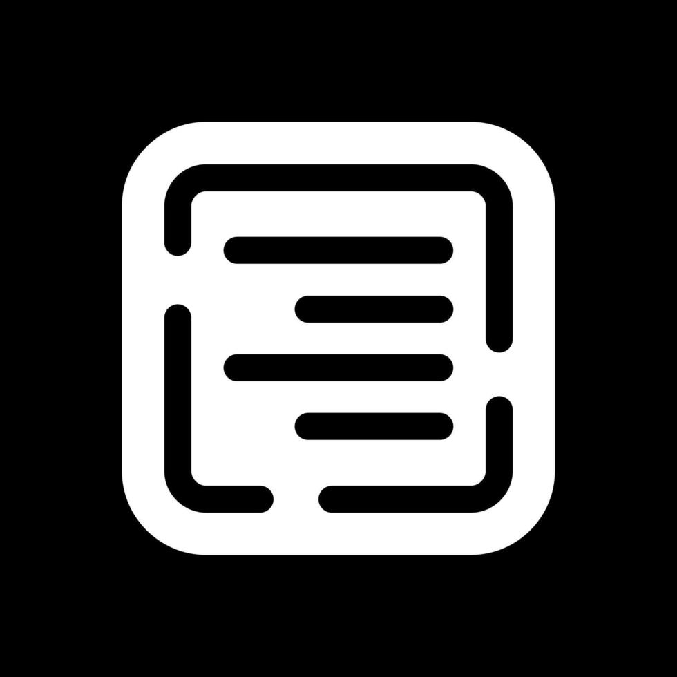 Right align Glyph Inverted Icon vector