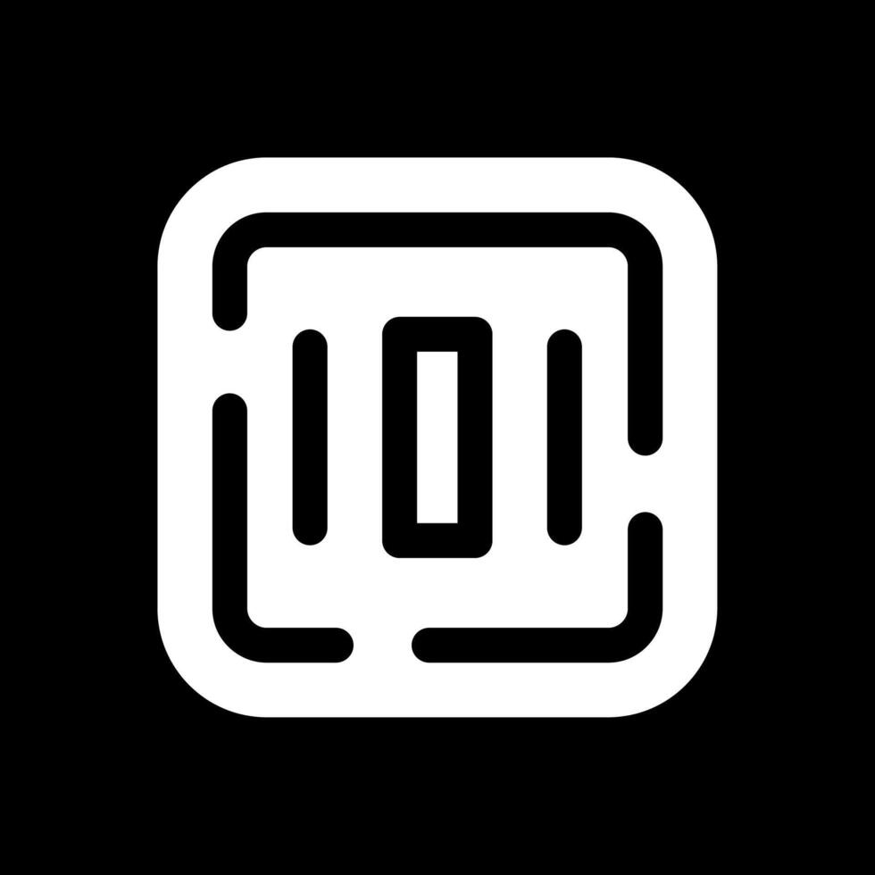 Center alignment Glyph Inverted Icon vector