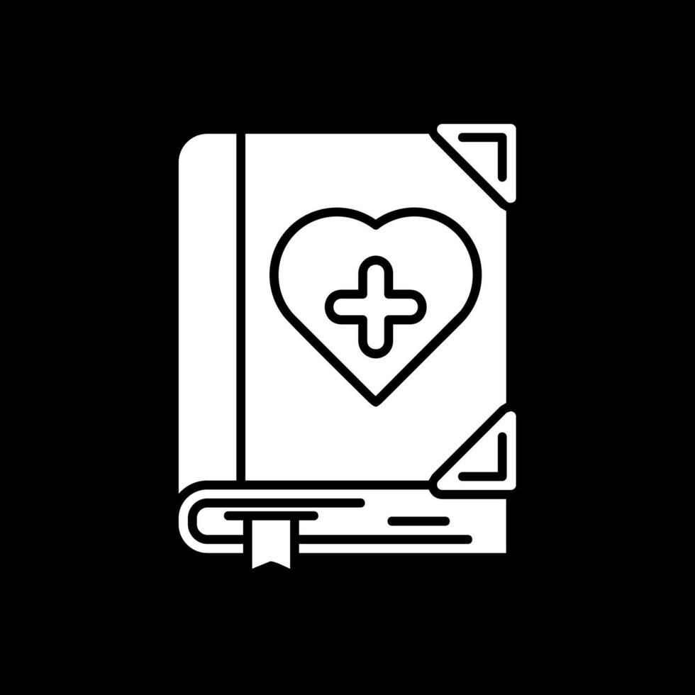 Medical book Glyph Inverted Icon vector