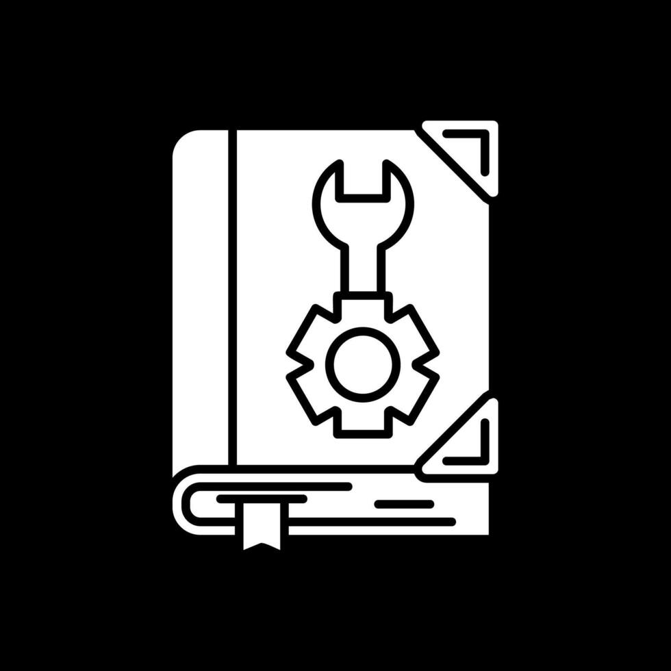 User manual Glyph Inverted Icon vector