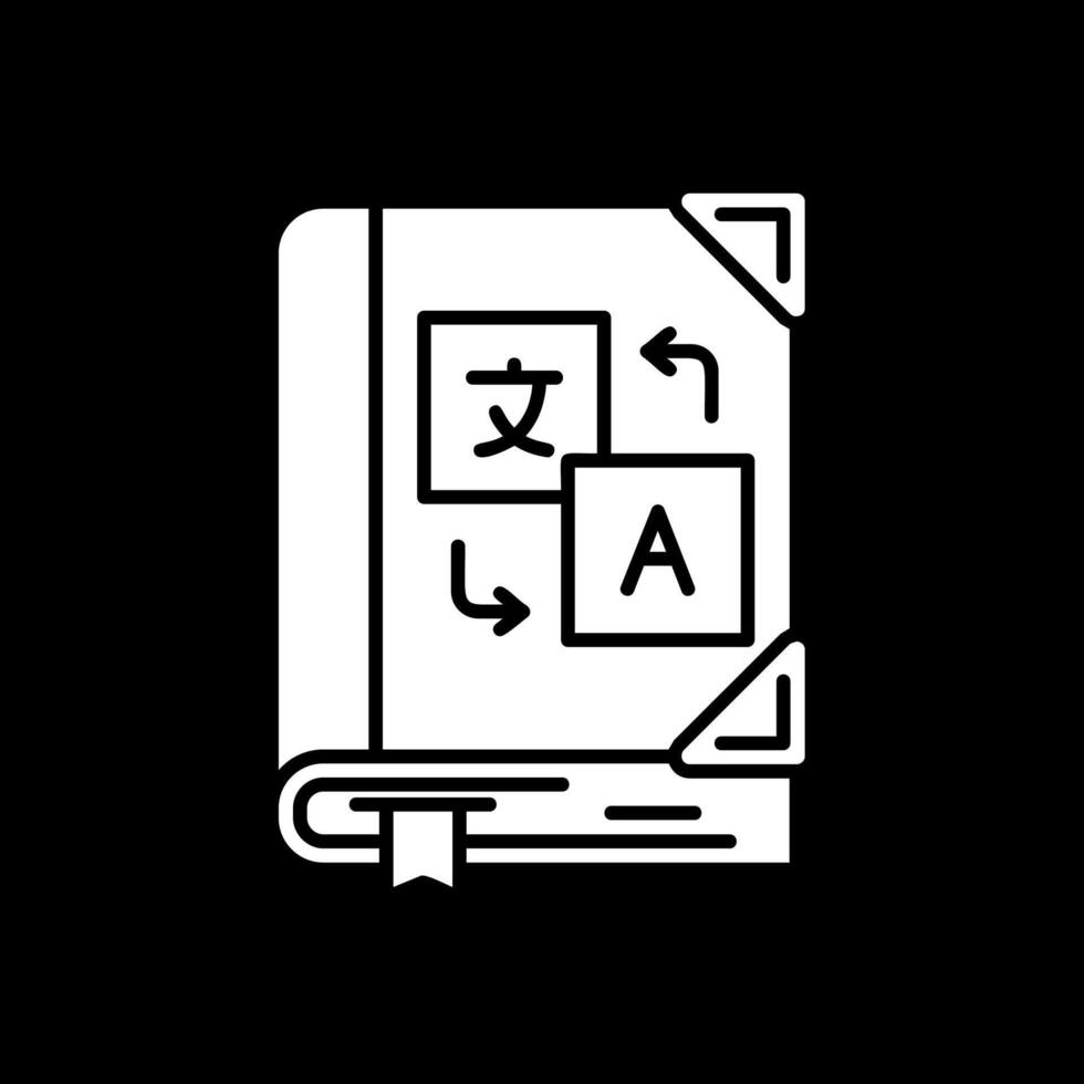 Language learning Glyph Inverted Icon vector