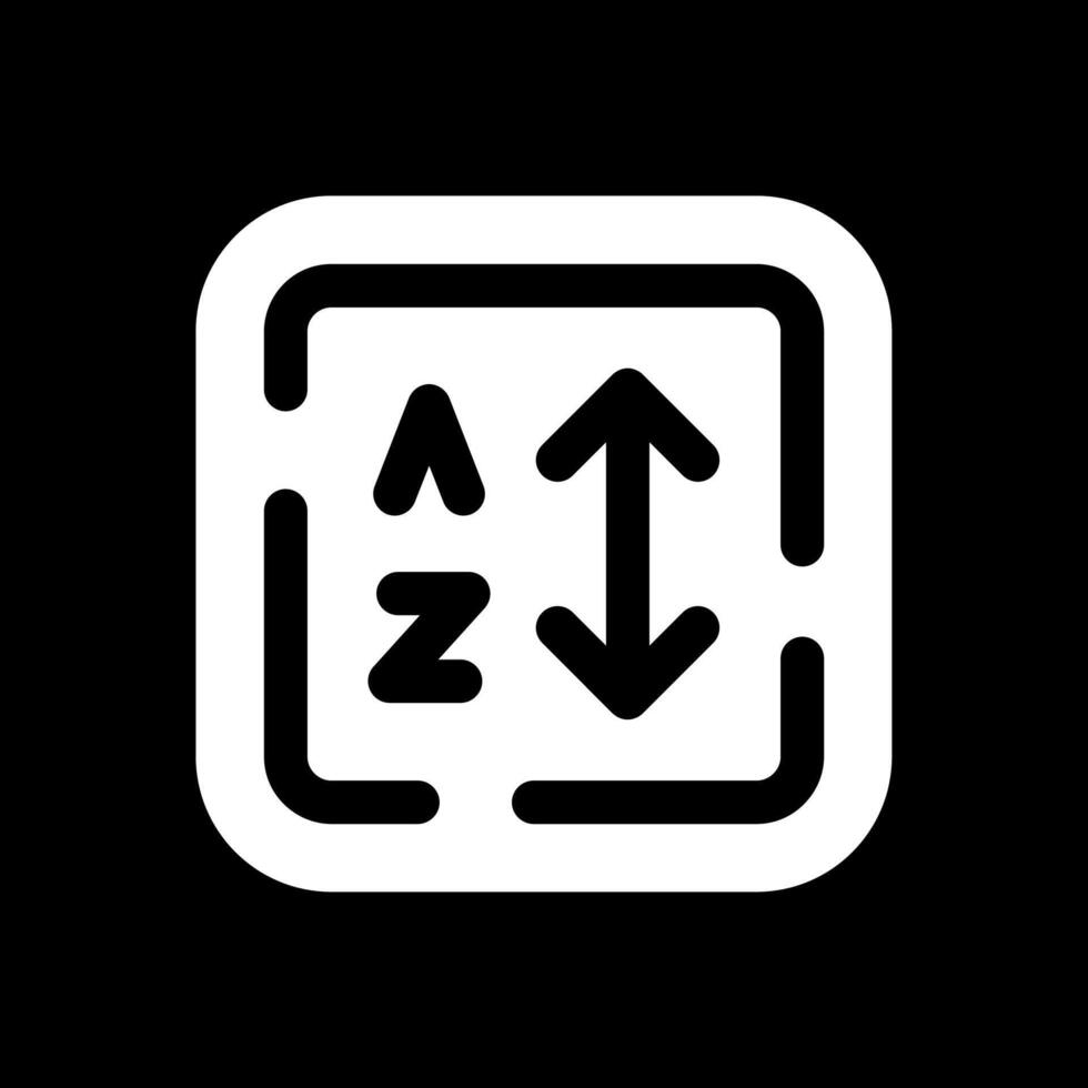 Alphabetical order Glyph Inverted Icon vector