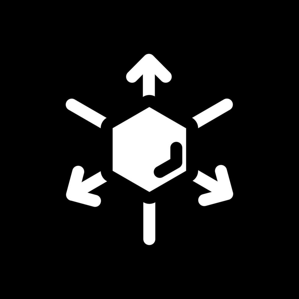 3d coordinate axis Glyph Inverted Icon vector